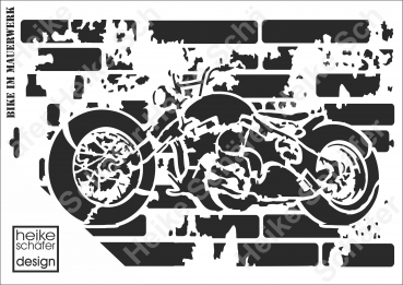 Schablone-Stencil A3 386-5137 Bike im Mauerwerk